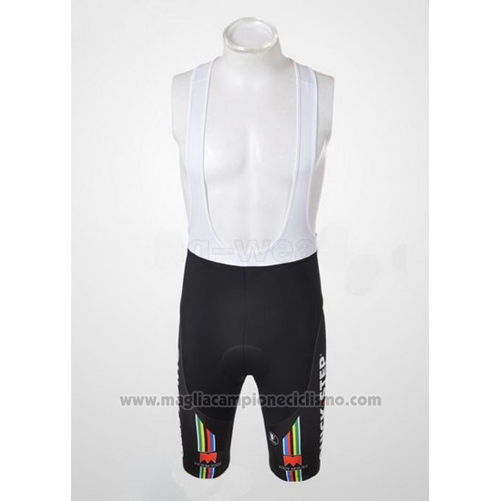 2010 Abbigliamento Ciclismo Quick Step Campione Belgio Manica Corta e Salopette